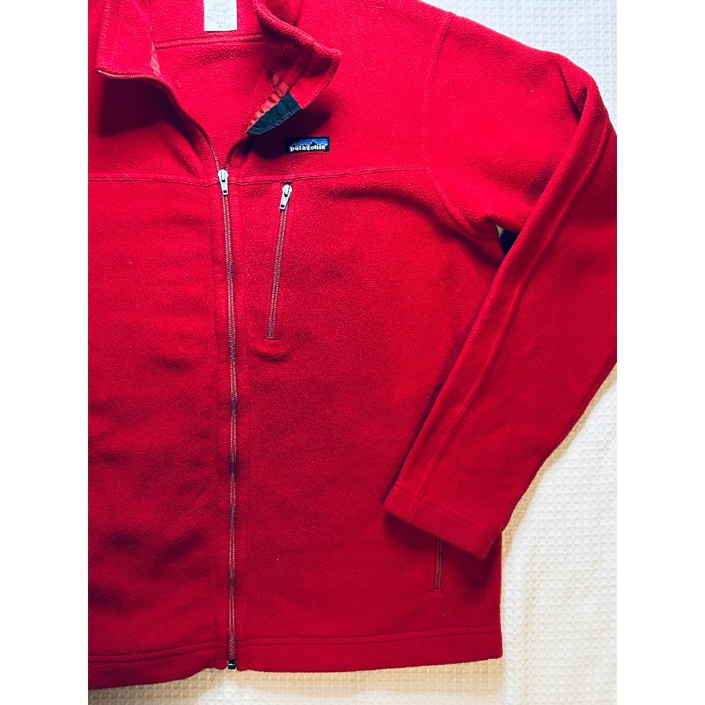 Patagonia Synchilla Men's Large Full Zip Fleece Jacket Red Midweight (46" Chest) - Picture 10 of 14